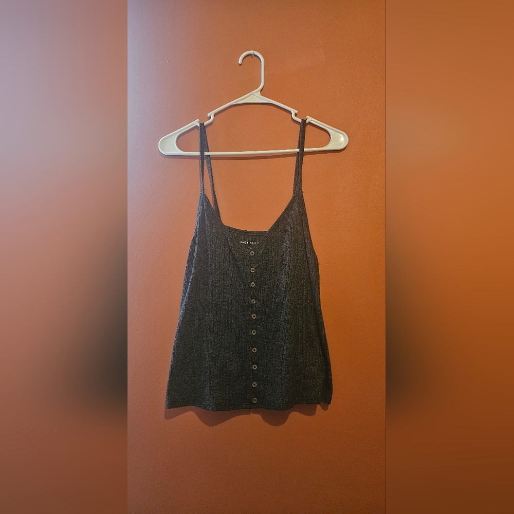 American Eagle Grey Button Down Tank